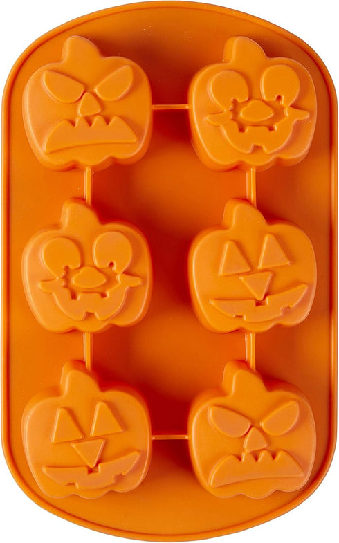 Wilton Jack-O-Lantern Non-Stick Silicone Mold, 6-Cavity...
