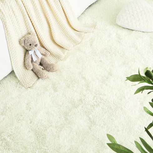 LOCHAS Ultra Soft Indoor Modern Area Rugs Fluffy Living Room Carpets for Children Bedroom Home Decor Nursery Rug 3x5 Feet, Cream...