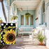 Daisy Sunflower Welcome Sunshine Garden Flag 12x18 Inch Double Sided, Summer Seasonal Holiday Burlap Yard Outdoor Decoration Black (Sunflower)...
