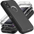 for iPhone XR Case, Military Grade 3 in 1 Heavy Duty Shockproof/Drop Proof/Dust Proof Case with 2Pcs Tempered Glass Screen Protector (Black/Grey)....