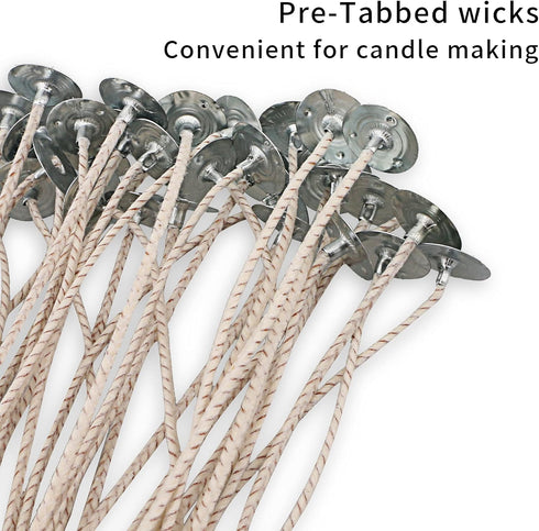 CD Series Candle Wicks for Soy Candles,100pcs CD 20 6" Pretabbed Wicks,Cotton & Paper Wicks for Candle Making....