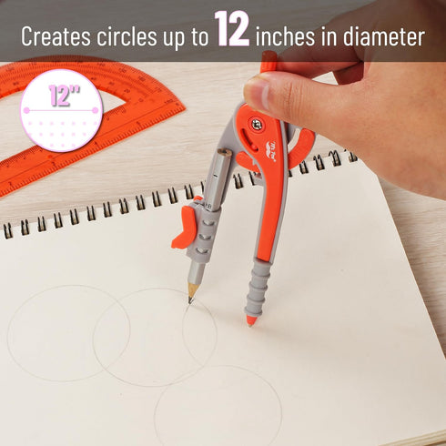 Mr. Pen- Compass and Protractor Set, Red, Compass Geometry Tool, Protractor and Compass Set, Compass Drawing Tool, Drawing Compass, Protractor Set...
