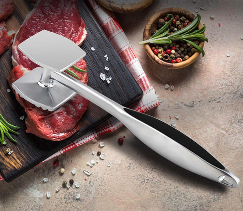 Aliglow Meat Tenderizer Hammer Tool Pounder For Tenderizing Steak Beef Poultry, Heavy Duty Dual-Sided Mallet with Soft Grip Handle - Multifunction...
