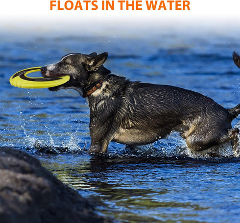 SKIPDAWG Interactive Dog Tug Toy, Dog Flying Disc Dog Water Toy Non-Toxic Light TPR/Nylon Fabric, Pet Training Toys/Outdoor Exercise Toys for Dogs...