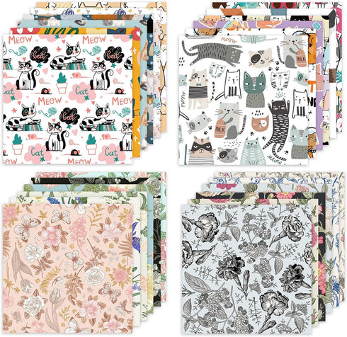 48 Sheets 24 Designs Scrapbook Paper Pad, 6"×6" Single-Sided Decopodge Craft Paper,Cardstock Paper,Scrapbooking DIY Decorative Background Cardmaki...