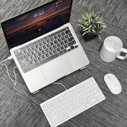 Macally Small USB C Keyboard - Plug & Play Compatible Wired Apple Keyboard for Mac mini, MacBook Pro/Air, iMac, iPad, Windows, Chromebook with USB...