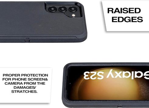 WallSkiN Case for Galaxy S23 (6.2") Heavy Duty Full Body Military Grade Drop Protection Carrying Cover Holder | Holster for Men Belt with Clip Sta...