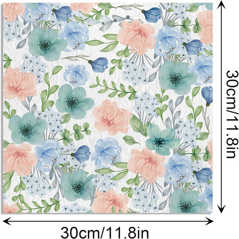 24 Sheets Scrapbook Paper Blue Rose Flower Garden Pattern Paper Double Sided Printing Craft Paper for DIY Card Making Journaling Wedding Scrapbook...