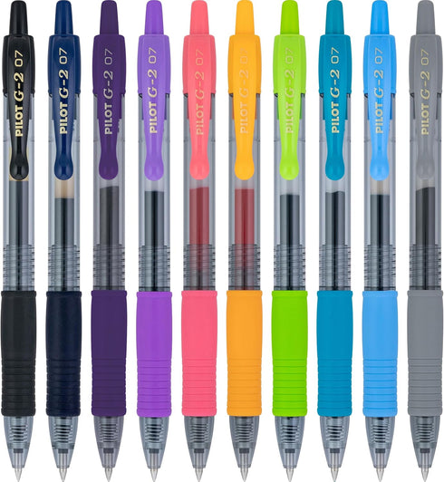 PILOT G2 Limited Edition Harmony Ink Collection Retractable Gel Pens, 0.7mm Fine Point, Assorted Ink, 10-Pack...