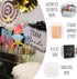 Wedding Photo Booth Props with 8 x 10-Inch Sign, 45 Adhesive Pads, 35 Wooden Sticks - Signs for Wedding Backdrop and Selfie Station...