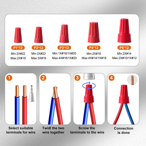 Wire Twister Tool for Drill, wire nut twister, Drill Wire Twister, Wire Twister Wire Connector Wire Twisting Tool, 3pcs Wire Twister Tool and 60pc...