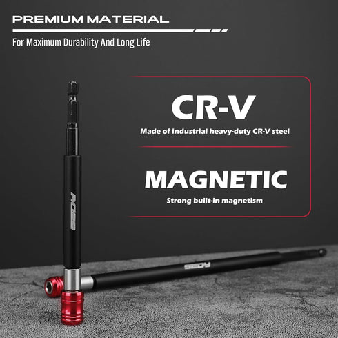 Magnetic Screwdriver Bit Holder Set: 2-Piece 1/4 Inch Hex Shank Quick Release Extension Adapter | Super Straight Durable CR-V Steel | Universal Fi...