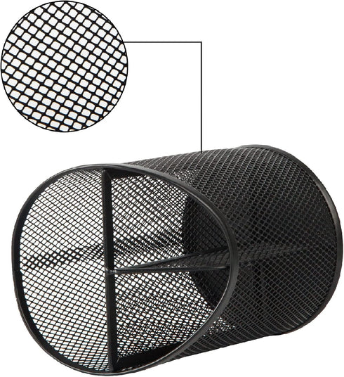 2 Pack Pen Holder Pen Organizer for Desk Mesh Round Pencil Holder Desktop Organizer 3 Compartments Pencil Organizer Desk Organizer for Office Home...