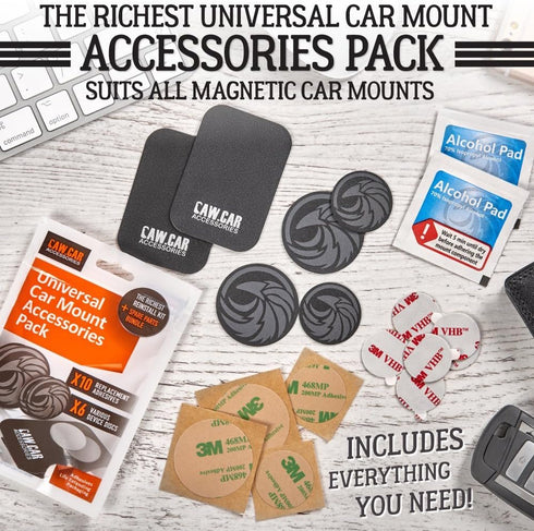 The Richest Replacement Pack for Any Magnetic Car Mount - PopSocket Compatible Metal Phone Plates (Discs) and 3M Adhesive Stickers in Unique Adhes...