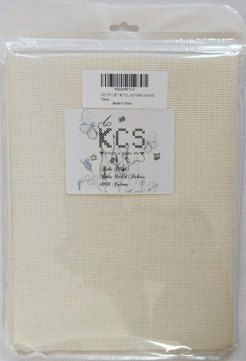 19" x 28" 14CT Counted Cotton Aida Cloth Cross Stitch Fabric (Antique White)...