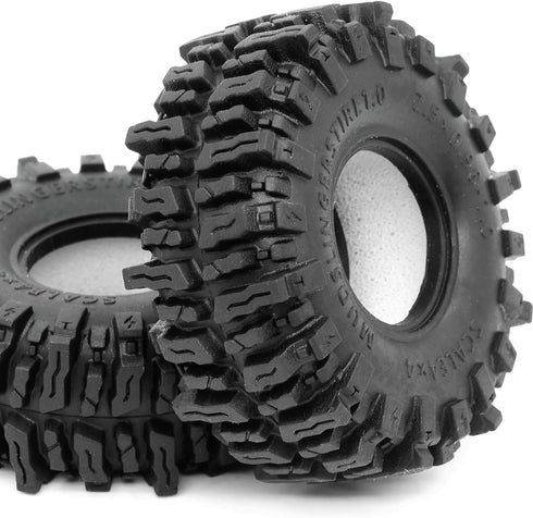 HOBBYSOUL 1.0 Mud Slingers Tires 64 * 25mm Super Soft Sticky 1.0 Crawler Tires for RC 1/24 AX24 SCX24 FCX24 1/18 TRX4M Upgrade...