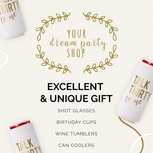 Talk Thirty to Me Can Coolers, Set of 12-30th Birthday Decorations and Party Favors for Her or Him, Dirty 30 Gifts for Women...