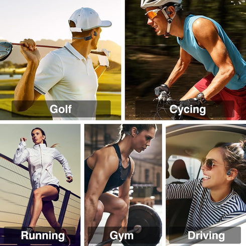 Bone Conduction Headphones,Open-Ear Headphones with Built-in Mic,10H Playtime,Bluetooth 5.2 Waterproof Wireless Headset for Running,cycling, Gym,H...