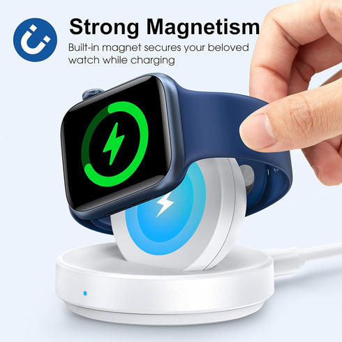 Charging Stand for Apple Watch, Magnetic Wireless Portable Watch Charger Stand with Charging Cord&Adapter Compatible with iWatch Series 9 8 7 SE 6...