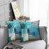 Emvency Set of 2 Teal Throw Pillow Covers Modern Abstract Painting Turquoise White and Gray Decorative Pillow Cases Home Decor Standard Square 18x...