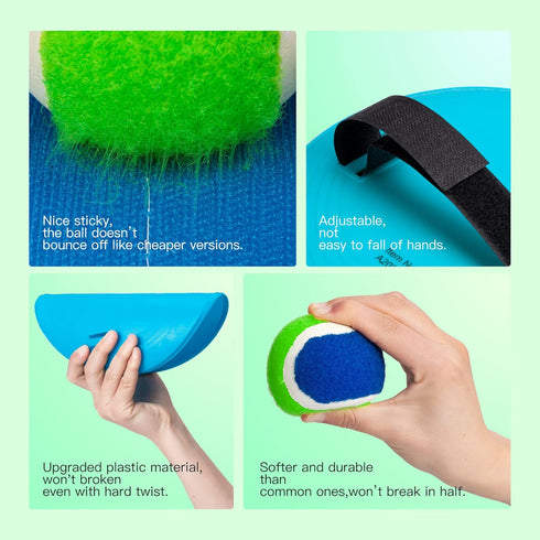 EVERICH TOY Beach Toys Outdoor Games for Kids Ages 3-10-Yard Lawn Games Ball Catch Games Paddle Toss-Upgraded Version Outside Games for Kids/Famil...