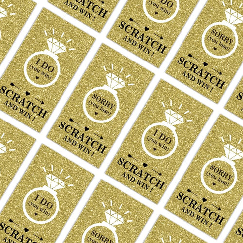 Gold Diamond Bridal Shower Scratch Off Game Cards?32 PCS? Gift Certificate Scratch Off Cards Activity for Wedding Festive Raffle Tickets Family Ho...