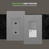 ENERLITES Grey Screwless Decorator Wall Plate Child Safe Outlet, Size 1-Gang 4.68" H x 2.93" L Switch Cover, Unbreakable Polycarbonate Thermoplast...
