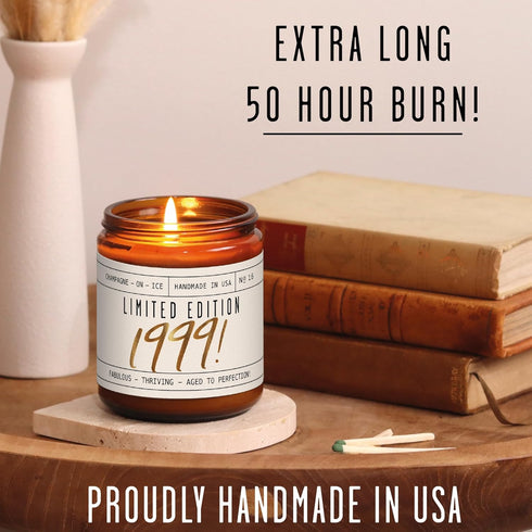 25th Birthday Gifts for Women - 'Limited Edition 1999' Soy Candle, w/Champagne on Ice I 25 Birthday Gifts for Women I 25th Birthday Gift for Her I...