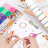 GMMA 1000 PCS Various Pony Beads Kit for Bracelet with Storage Box, Clay Flower Beads for Friendship Bracelets, Crystal Thread, Elastic String, Le...
