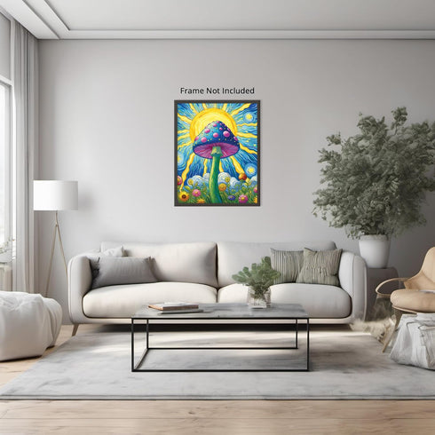 Posterizer 1 pcs-Aesthetic Trippy Mushroom Indie Poster-Abstract & Modern Art-Fantasy & Fiction Art-Living Room Bedroom Decor- UNFRAMED Wall Art...