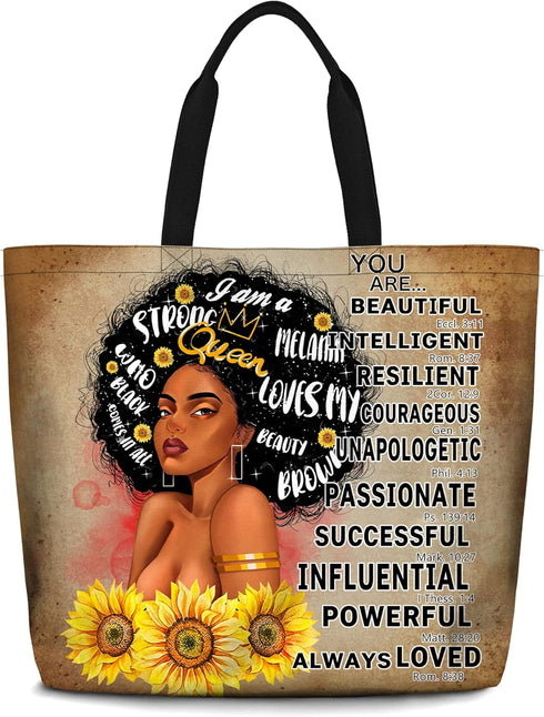 Women Tote Bags African American Woman Shoulder Bag Afro Black Girl Magic Satchel Handbags For Shopping,Work,Grocery,Gym...