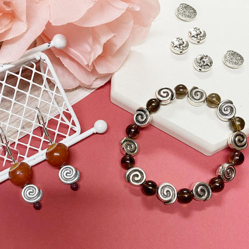 Tibetan Silver Spacer Beads for Jewelry Making Flat Beads for Jewelry Making Supplies for Adults Small Seed Beads for Necklace Earring Bead Bracel...