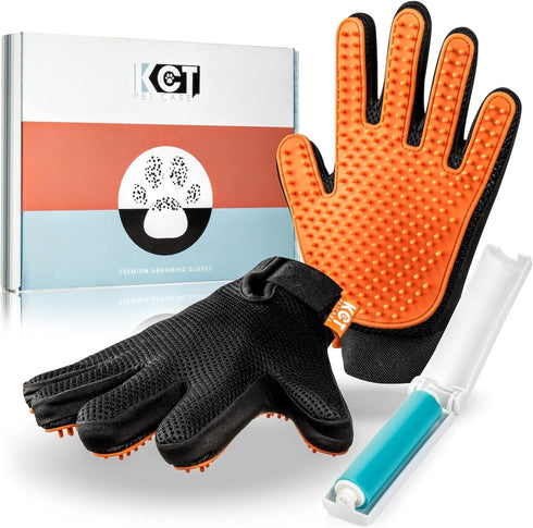 Pet Grooming Gloves - Gentle Deshedding and Washing Glove - Cat Grooming Glove - Dog Grooming Gloves - 260 Silicone Tips Per Dog Brush Gloves for ...