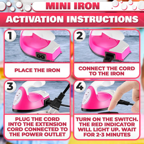 Mini Iron for Crafting 2.3" x 3.9" – Cute Mini Craft Iron for Patches, Sewing, Quilting with Quick Heat-Up Ceramic Plate & 59" Cord – Designed for...