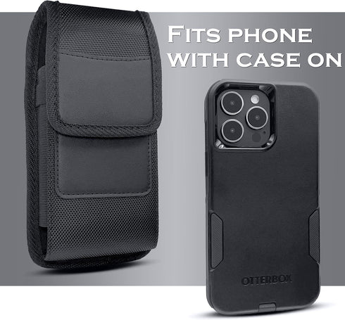 Cell Phone Holster Case for iPhone 15, 15 Pro 14, 14 Pro 13, 13 Pro 12, 12 Pro, 11, XR, XS 10 with Otterbox Case, Cell Phone Belt Holder for Men, ...