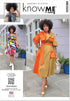 Know Me Misses' and Women's Color Block Wrap Dress Sewing Pattern Packet by Keechii B Style, Design Code ME2020, Sizes 20W-22W-24W-26W-28W...