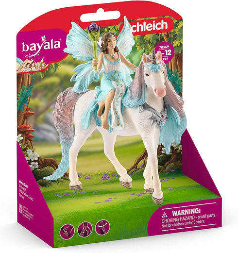 Schleich Bayala Fairy Eyela with Princess Unicorn Playset - Sparkling Flying Princess Doll with Unicorn and Magic Wand, Birthday Gift for Girls an...