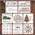 10Pcs Large Christmas Stencils for Painting on Wood, Reusable Merry Christmas Stencils Let It Snow Stencils Templates for Wood Sign DIY Crafts (10...