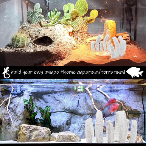 Skull Fish Tank Decorations Dinosaur Bones Snake Hideout Cave Animal Reptile Ornament Halloween Décor for Terrarium Aquarium Large Betta Tarantula...