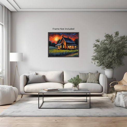 Posterizer 1 pcs- quaint old village-building in the nature 15-Landscape & Nature Art-Floral Botanical Art- Decor for Home & Office- unframed wall...