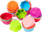 R HORSE 42 Pack Silicone Cupcake Molds Multi Flower-Shaped Baking Cups Non-Stick Cupcake Wrappers Holders Washable Cake Cups Liners Mold for Pan O...