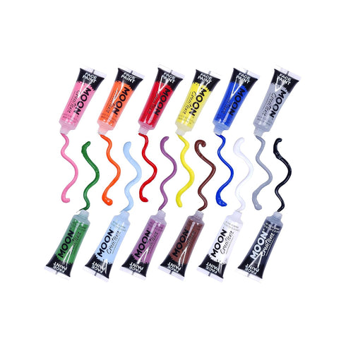 Face & Body Paint Set of 12 by Moon Creations - 0.40fl oz...