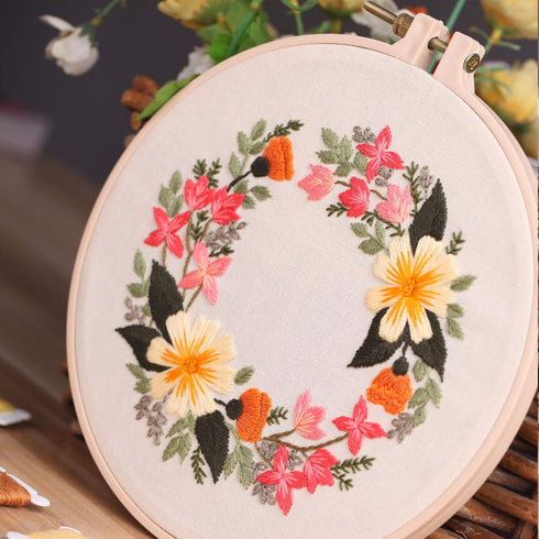 keke Full Series of Beginner Embroidery Kits Embroidery Cloth with 3 Stamp Patterns 3 Embroidery Stretches 6 Needles 1Scissors and Instructions (Y...
