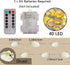 Natural Beach Seashell String Lights 13.85 Ft 40 Warm White LED Weatherproof Battery Operated 8 Modes Ocean Lights for Holiday Parties Bedrooms We...