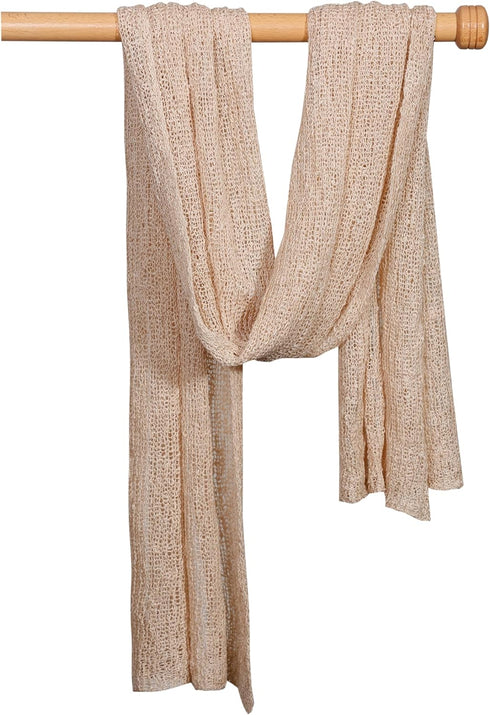 Matissa Newborn Baby Photography Prop Swaddle Cheesecloth Knit Crochet Wrap 16 Colors Available (Beige)...