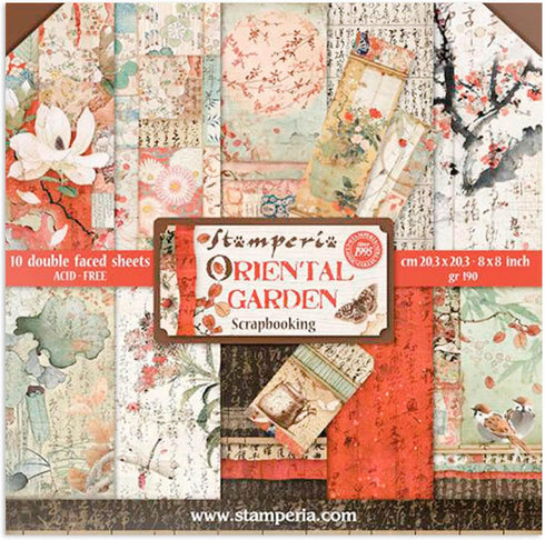 STAMPERIA INTERNATIONAL, KFT PAPER PAD 8X8 10PK ORIENTAL G, 20.3 x 20.3 (8" x 8"), Multicoloured...