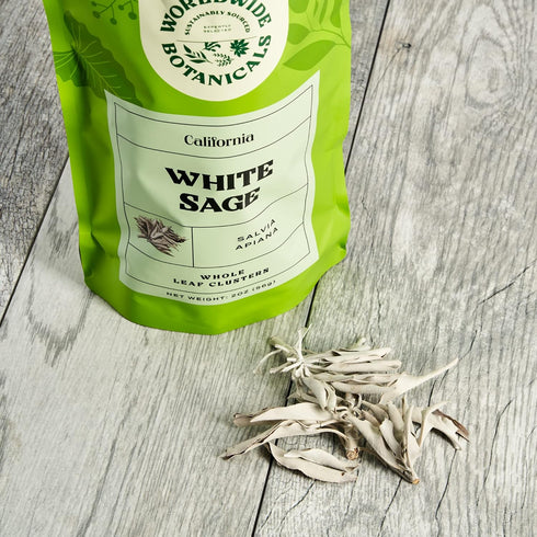 100% Pure California White Sage Clusters, 2 oz - Sustainably Cultivated, Loose Leaf, 2 Ounces...