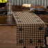 VHC Brands, Black Star, Cotton, 13x36, Woven Quilted Runner, Black...