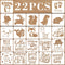 22 Pack 5 Inch Cute Baby Shower Stencils for Onesie Decorating Kit, Small Animals Template Reusable Mixed Phrase Painting Stencils for Boy Girl Ba...