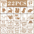 22 Pack 5 Inch Cute Baby Shower Stencils for Onesie Decorating Kit, Small Animals Template Reusable Mixed Phrase Painting Stencils for Boy Girl Ba...